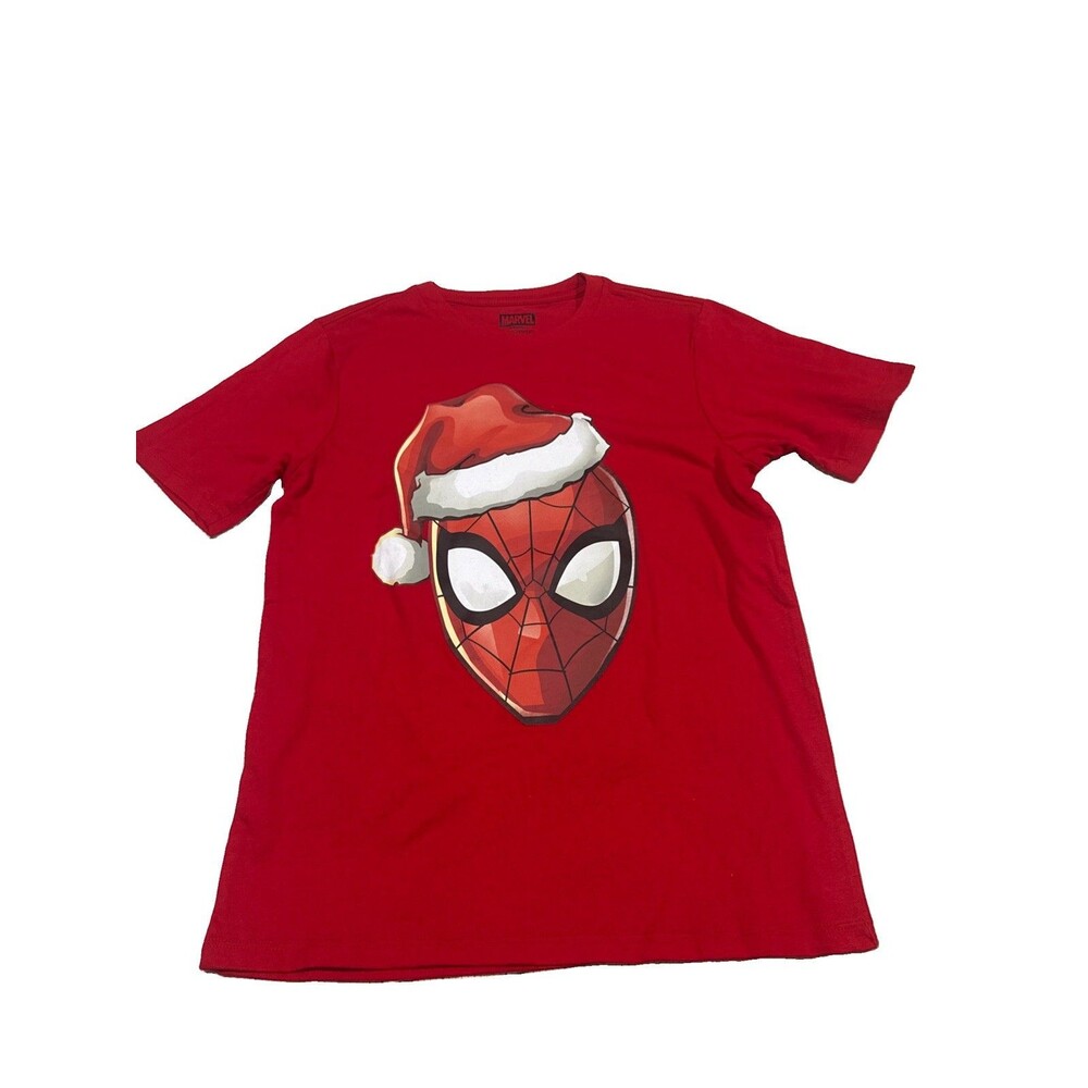 Spiderman Boy's Printed Christmas Tee Santa Spidey/ Red Size L 10/12